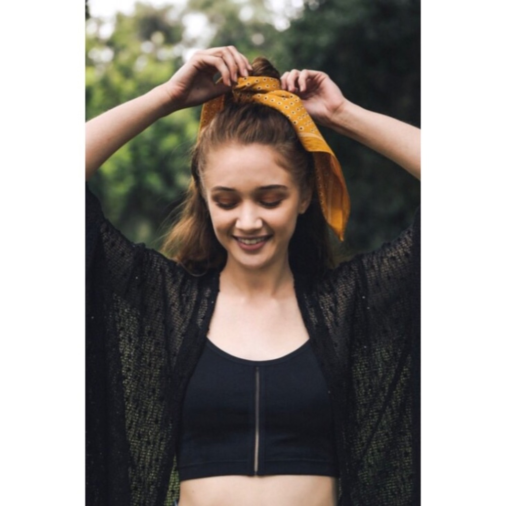 🔥CLEARANCE🔥Mustard Hair Tie Bandana Neckerchief - Picture 3 of 5